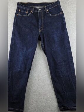 Levis 550 Jeans Mens 38x30 Blue Dark Wash Relaxed Tapered Denim Classic EUC